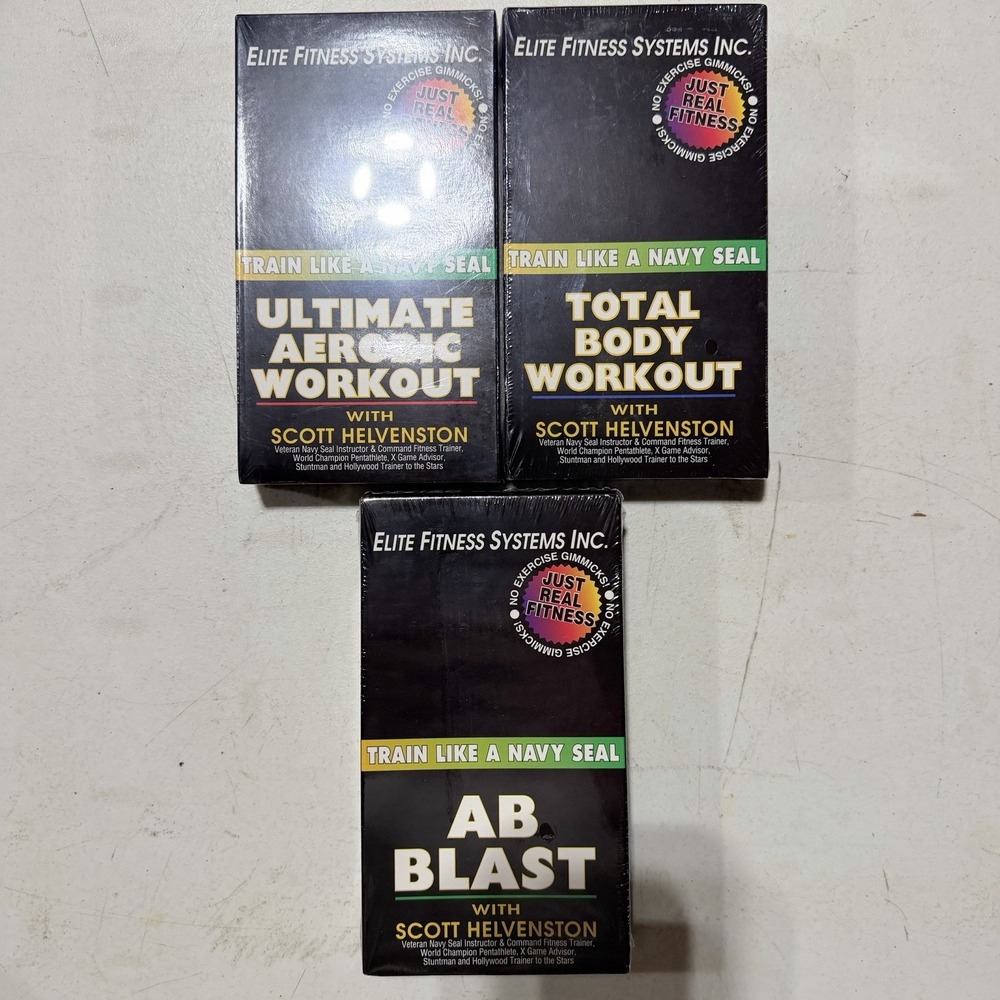 NEW Elite Fitness Systems Scott Helvenston Train Like A Navy Seal VHS Lot Of 3